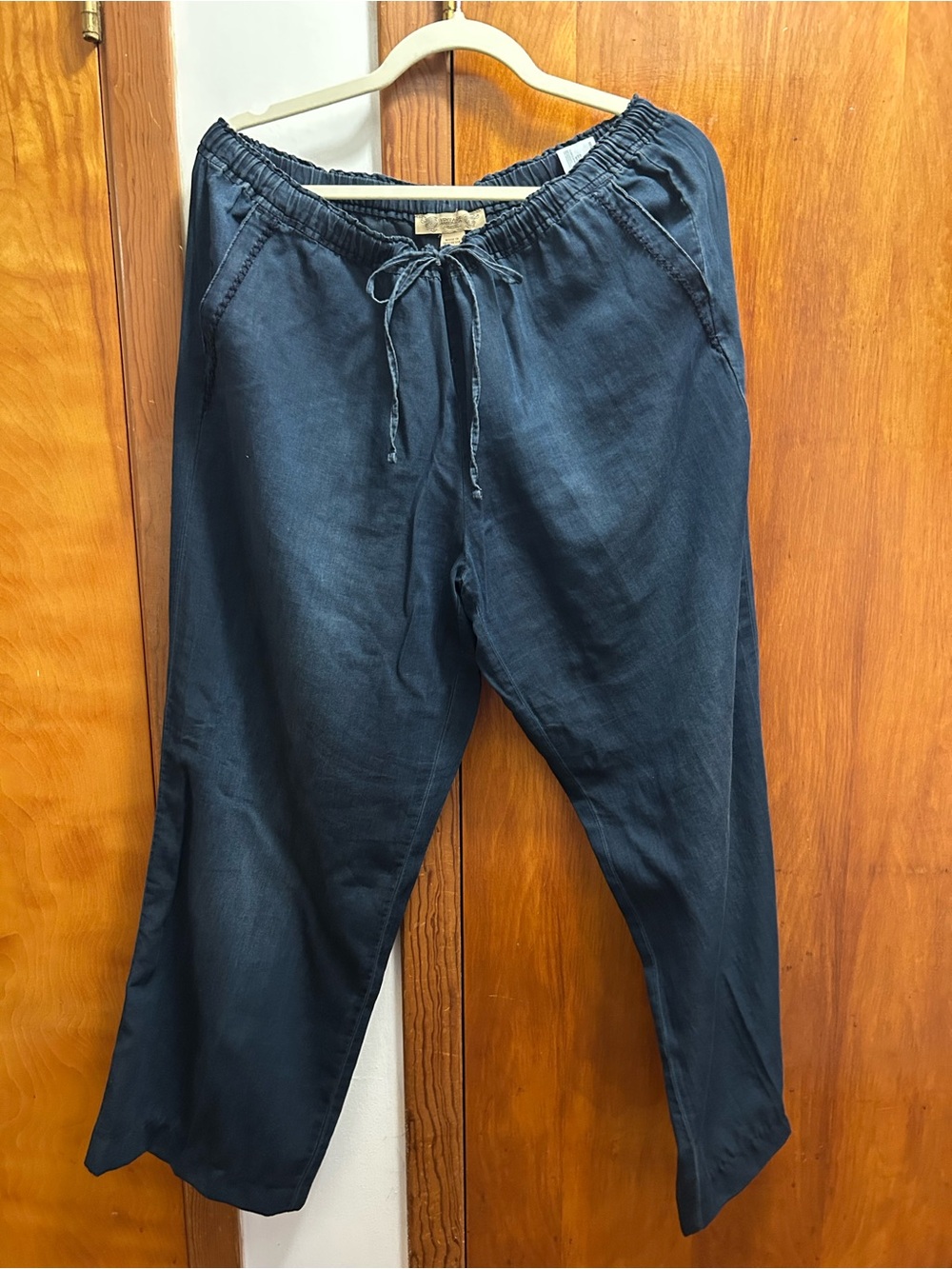 Wide Leg Drawstring Pants in Navy